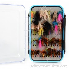64Pcs Fishing Flies Kit Dry Flies Bass Salmon Trouts Flies Nymph and Streamer Fly Waterproof Fly Box for Trout Fly Fishing Flies